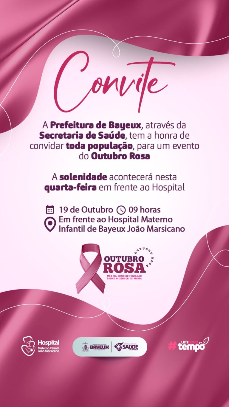 Outubro Rosa: prefeitura divulga programação sobre o enfrentamento ao câncer de mama em Bayeux