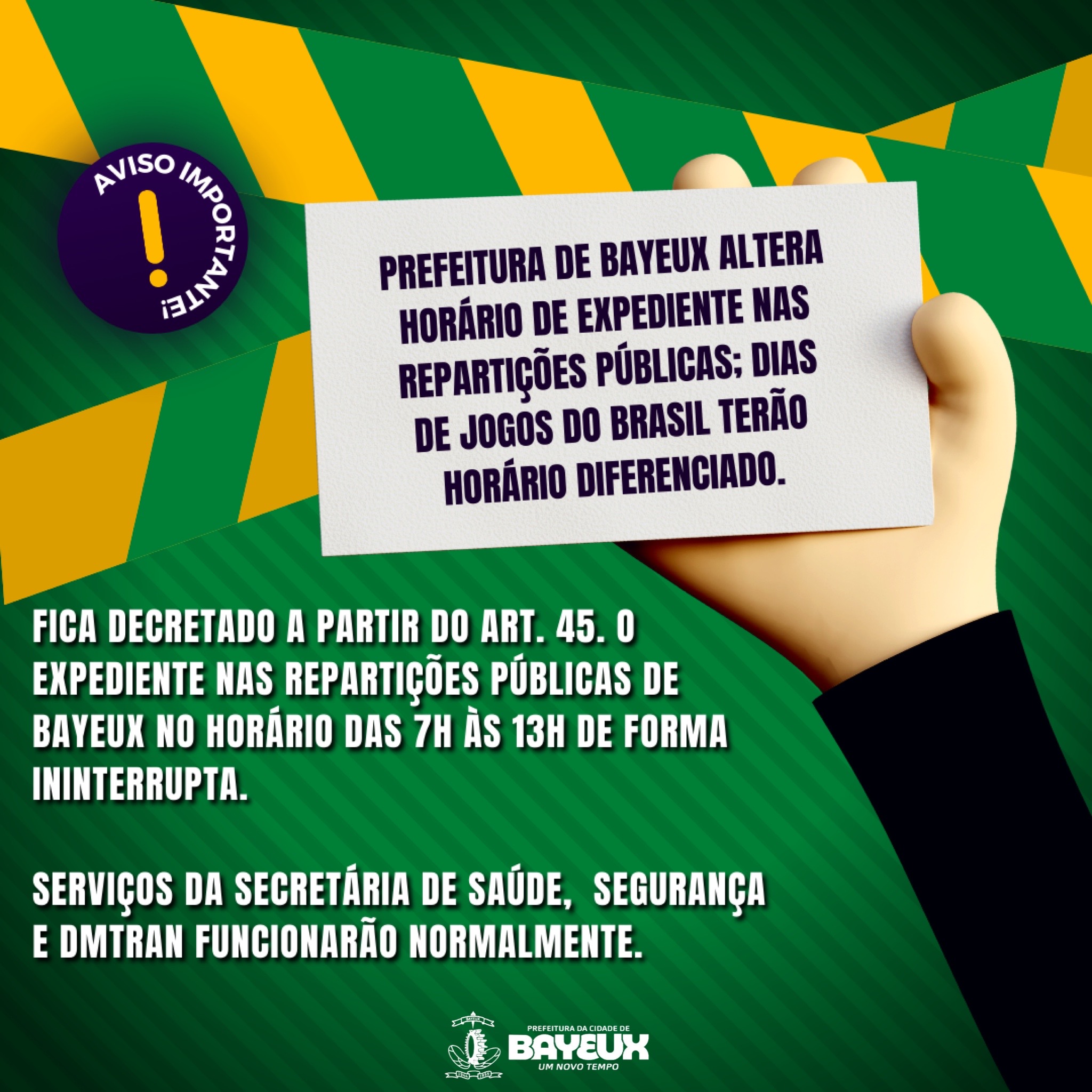 COMUNICADO: HORÁRIOS DE ATENDIMENTO AO PÚBLICO NOS DIAS DOS JOGOS DO BRASIL  NA COPA DO MUNDO FIFA 2022 - Prefeitura de Quadra