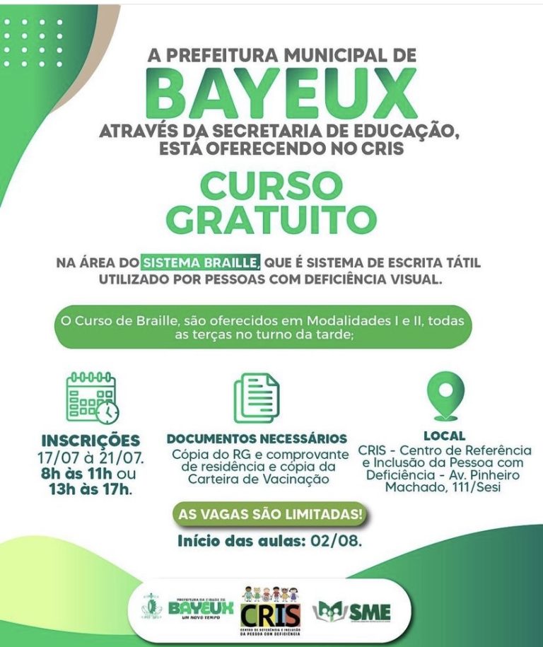 Aprenda o Sistema Braille gratuitamente com a Prefeitura de Bayeux