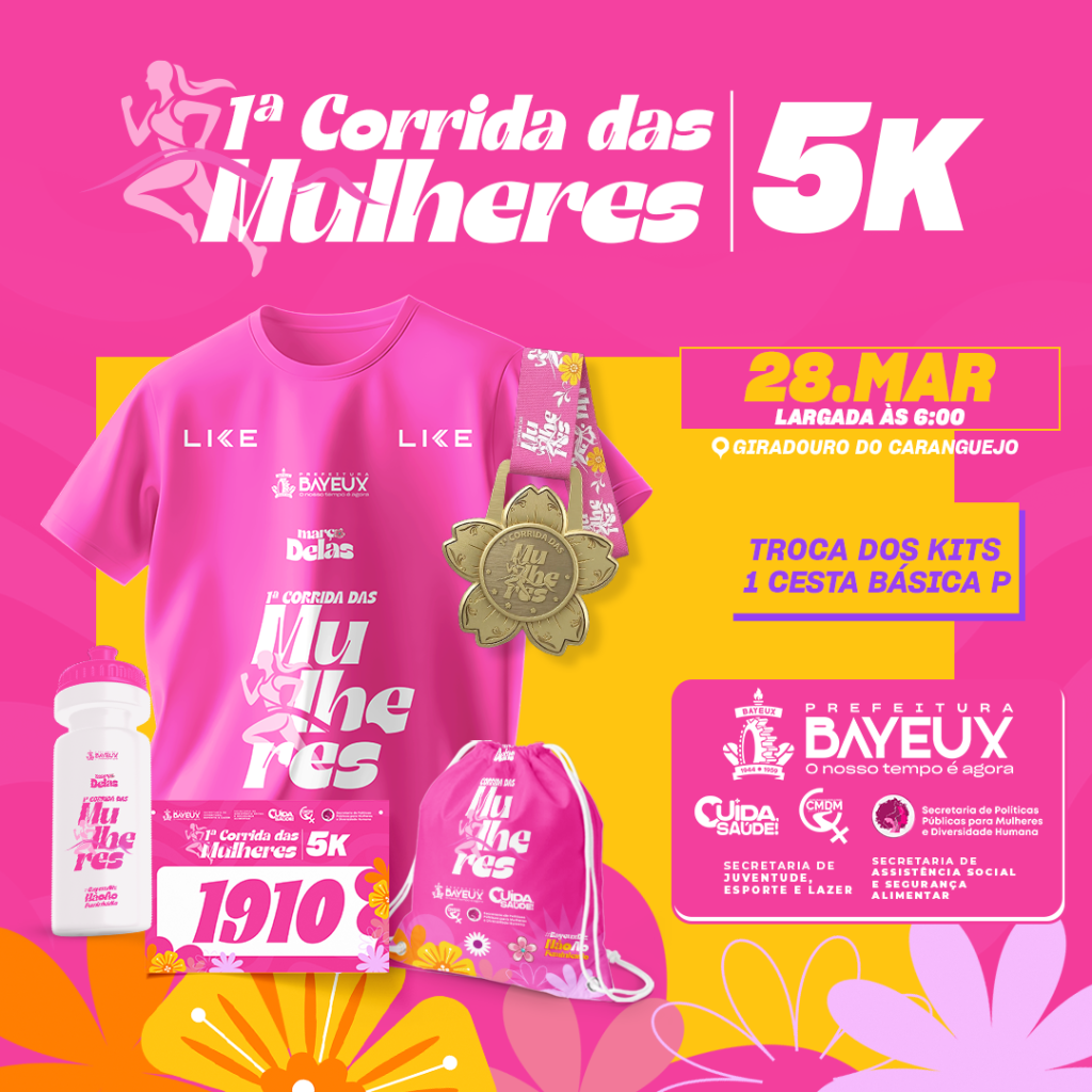 Inscrições para 1ª Corrida das Mulheres de Bayeux começam nesta quarta-feira (18)