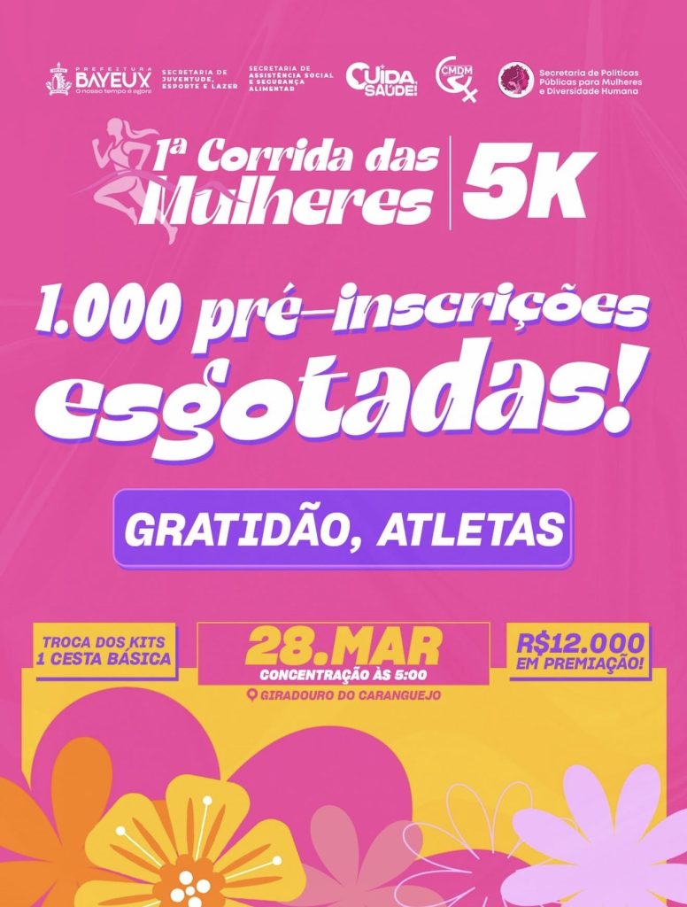Corrida das Mulheres de Bayeux tem inscrições encerradas em tempo recorde
