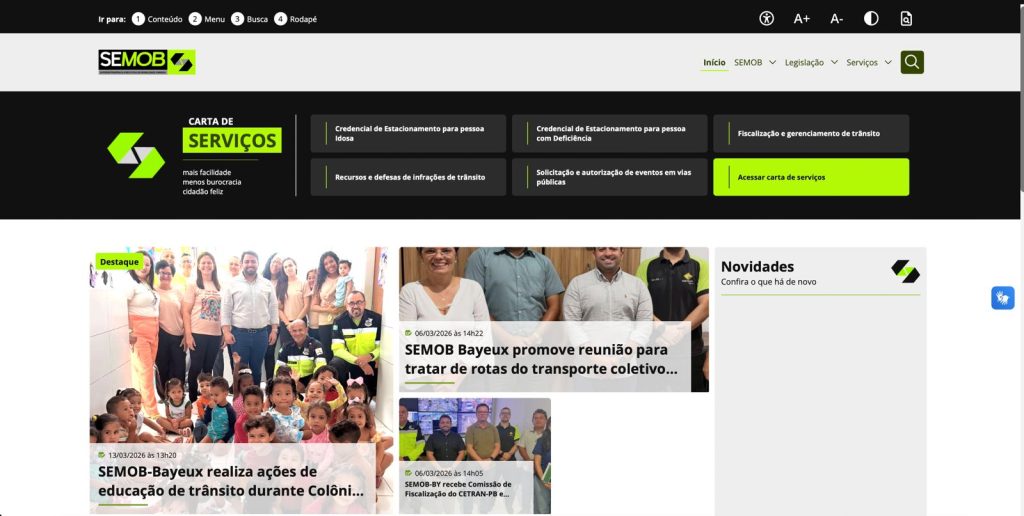 Novo portal da Semob amplia acesso da população aos serviços de mobilidade em Bayeux