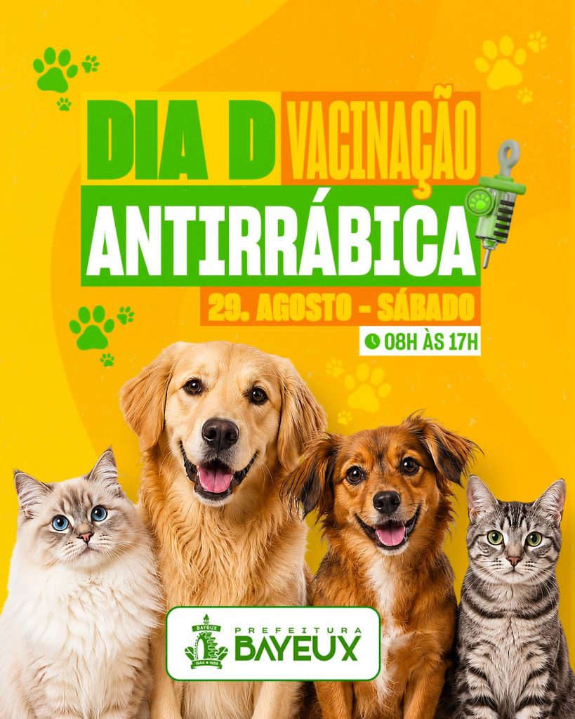 Bayeux realiza Dia D da Vacinação Antirrábica neste sábado; confira os locais